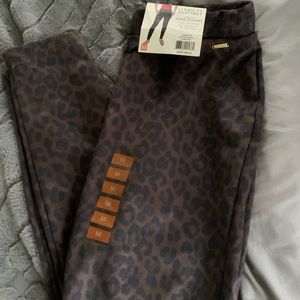 Faux suede leopard leggings